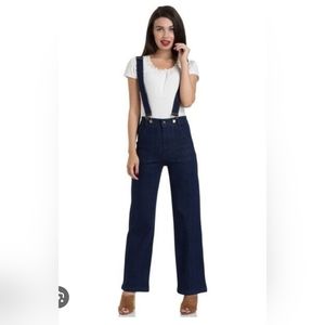 Voodoo Vixen High Waisted Denim Overalls Trousers